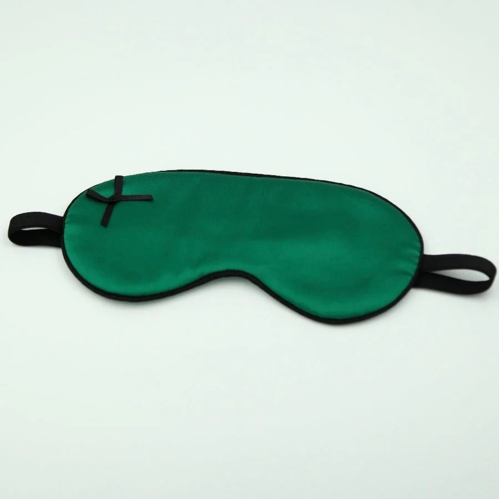 Handmade 100% silk sleep mask Green
